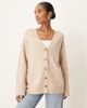 ASOS DESIGN ASOS DESIGN fisherman rib boyfriend cardigan in oatmeal-Neutral - 1