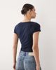 ASOS DESIGN ASOS DESIGN fitted v neck raglan sleeve T-shirt with NYC graphic in navy-Blue - 3