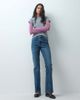 ASOS DESIGN ASOS DESIGN flare jeans with creased detailing in mid wash blue - 4