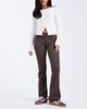 ASOS DESIGN ASOS DESIGN flare stretch jeans with button tab detailing in chocolate-Brown - 1