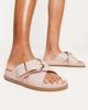ASOS DESIGN ASOS DESIGN Flash buckle cross vamp flat sandals in pink - 1