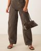 ASOS DESIGN ASOS DESIGN flat base bowler bag in chocolate croc-Red - 4