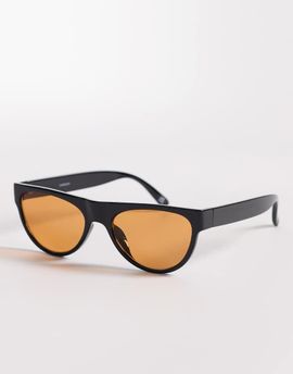ASOS DESIGN ASOS DESIGN flatbrow sunglasses with black frames and amber lenses