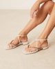 ASOS DESIGN ASOS DESIGN Flaunt barely there strappy flat sandals in linen with beads-Neutral - 2