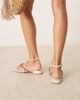 ASOS DESIGN ASOS DESIGN Flaunt barely there strappy flat sandals in linen with beads-Neutral - 3