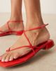 ASOS DESIGN ASOS DESIGN Flaunt barely there strappy flat sandals in red - 2