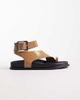 ASOS DESIGN ASOS DESIGN Fletcher footbed sandal with metal toe loop in camel-Green - 1