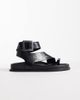 ASOS DESIGN ASOS DESIGN Fletcher footbed sandals with metal toe loop in black - 1