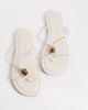 ASOS DESIGN ASOS DESIGN Fleur skinny strap toe thong sandals with amber bead in white - 1