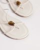 ASOS DESIGN ASOS DESIGN Fleur skinny strap toe thong sandals with amber bead in white - 3