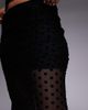 ASOS DESIGN ASOS DESIGN flocked fishtail maxi skirt in black dot-Multi - 2