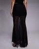 ASOS DESIGN ASOS DESIGN flocked fishtail maxi skirt in black dot-Multi - 4