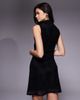 ASOS DESIGN ASOS DESIGN flocked floral sleeveless ruched side mini dress with grown on neck in black - 2