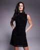 ASOS DESIGN ASOS DESIGN flocked floral sleeveless ruched side mini dress with grown on neck in black - 4