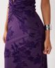 ASOS DESIGN ASOS DESIGN flocked mesh plunge neck gathered waist maxi dress in purple - 3