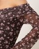 ASOS DESIGN ASOS DESIGN flocked off the shoulder mini dress in brown - 3
