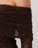 ASOS DESIGN ASOS DESIGN flocked polka dot mini bardot off shoulder dress with exaggerated flute sleeve in brown - 3