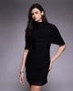 ASOS DESIGN ASOS DESIGN flocked polka dots cape mini dress in black - 4