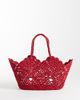 ASOS DESIGN ASOS DESIGN floral crochet grab handle tote bag in cherry red-Blue - 1