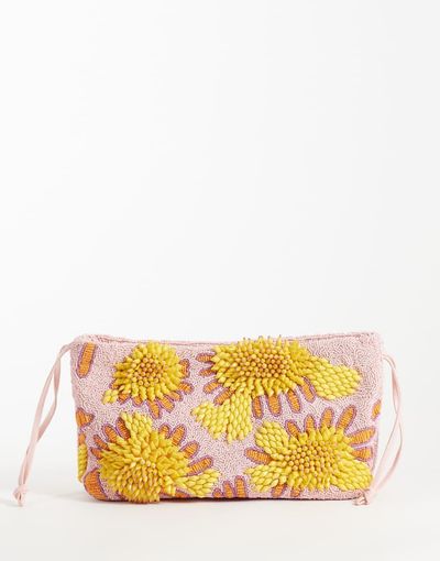 ASOS DESIGN ASOS DESIGN floral embellished frame clutch in pink