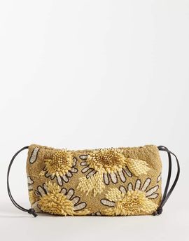 ASOS DESIGN ASOS DESIGN floral embellished frame clutch in yellow
