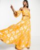 ASOS DESIGN ASOS DESIGN floral jacquard maxi lehenga skirt in apricot - part of a set-Orange - 1