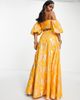 ASOS DESIGN ASOS DESIGN floral jacquard maxi lehenga skirt in apricot - part of a set-Orange - 2