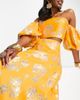 ASOS DESIGN ASOS DESIGN floral jacquard maxi lehenga skirt in apricot - part of a set-Orange - 3