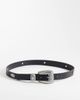 ASOS DESIGN ASOS DESIGN floral studded faux leather belt with silver buckle in black - 1