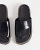 ASOS DESIGN ASOS DESIGN Floris toe loop flat sandals in black croc - 2