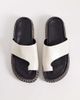 ASOS DESIGN ASOS DESIGN Floris toe loop flat sandals in off-white croc - 1