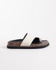 ASOS DESIGN ASOS DESIGN Floris toe loop flat sandals in off-white croc - 2