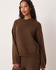 ASOS DESIGN ASOS DESIGN fluffy knit oversized hoodie in chocolate brown - part of a set - 1