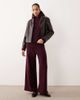 ASOS DESIGN ASOS DESIGN fluffy knit oversized hoodie in plum - part of a set-Red - 2