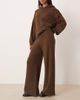 ASOS DESIGN ASOS DESIGN fluffy knit wide leg pants in chocolate brown - part of a set - 4