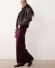 ASOS DESIGN ASOS DESIGN fluffy knit wide leg pants in plum - part of a set-Red - 3