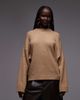 ASOS DESIGN ASOS DESIGN fluffy sweater with cape back in mocha-Brown - 3