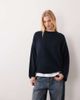 ASOS DESIGN ASOS DESIGN fluffy sweater with cape back in navy - 1