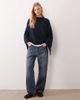 ASOS DESIGN ASOS DESIGN fluffy sweater with cape back in navy - 3