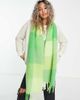 ASOS DESIGN ASOS DESIGN fluffy tassel scarf in green oversized check - 1