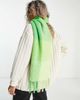 ASOS DESIGN ASOS DESIGN fluffy tassel scarf in green oversized check - 3