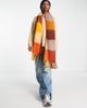 ASOS DESIGN ASOS DESIGN fluffy tassel scarf in orange oversized check-Brown - 2