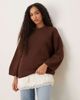 ASOS DESIGN ASOS DESIGN fluffy wide sleeve knit sweater with wool in brown-Red - 1