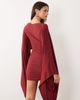 ASOS DESIGN ASOS DESIGN flute sleeve mini dress in wine-Gray - 4