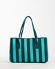 ASOS DESIGN ASOS DESIGN fly knit tote in blue & green stripes-Multi - 1