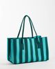 ASOS DESIGN ASOS DESIGN fly knit tote in blue & green stripes-Multi - 4
