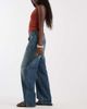 ASOS DESIGN ASOS DESIGN fold over waistband jeans in vintage wash-Blue - 2