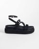 ASOS DESIGN ASOS DESIGN Fortitude strappy flatform sandals in black - 1