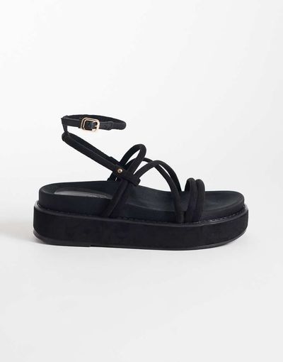 ASOS DESIGN ASOS DESIGN Fortitude strappy flatform sandals in black