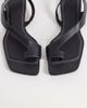 ASOS DESIGN ASOS DESIGN Francesca premium minimal clean toe loop flat sandal in black leather - 1